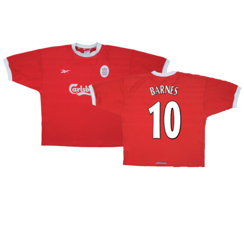 '98-'00 Liverpool Home Shirt (M) (Very Good) (Barnes 10) Polyester Made By: Reebok Men's Red Medium