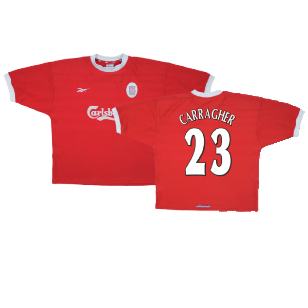 '98-'00 Liverpool Home Shirt (L) (Excellent) (Carragher 23) Polyester Made By: Reebok Men's Red Large