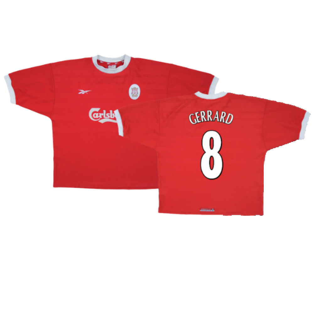 '98-'00 Liverpool Home Shirt (L) (Excellent) (Gerrard 8) Polyester Steven Gerrard Made By: Reebok Men's Red Large
