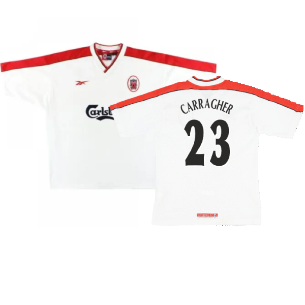 '98-'99 Liverpool Away Shirt ) (Excellent) (Carragher 23) Polyester Made By: Reebok Men's White Extra Large