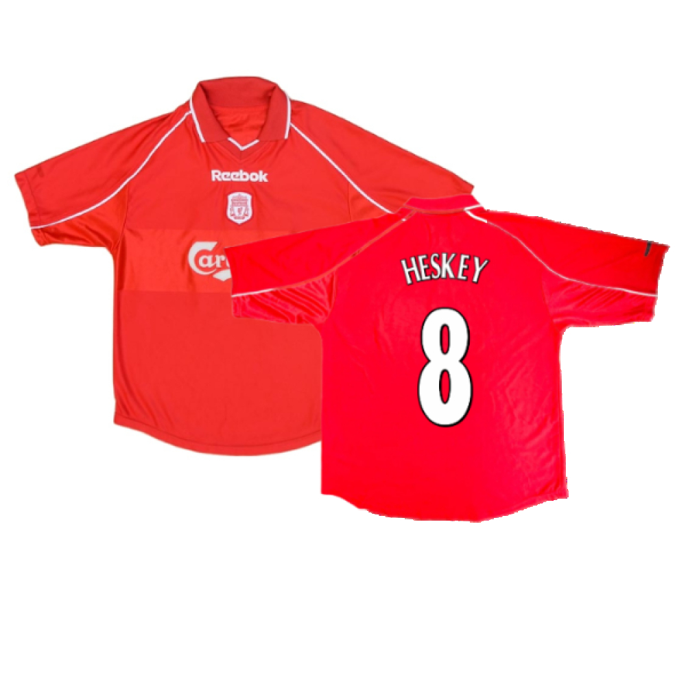 '00-'02 Liverpool Home Shirt ) (Excellent) (Heskey 8) Polyester Made By: Reebok Men's Red Xxl