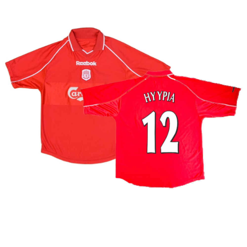 '00-'02 Liverpool Home Shirt ) (Excellent) (Hyypia 12) Polyester Made By: Reebok Men's Red Xxl