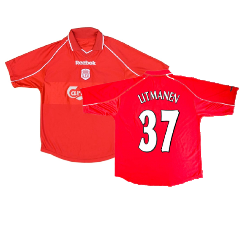 '00-'02 Liverpool Home Shirt ) (Excellent) (Litmanen 37) Polyester Made By: Reebok Men's Red Xxl