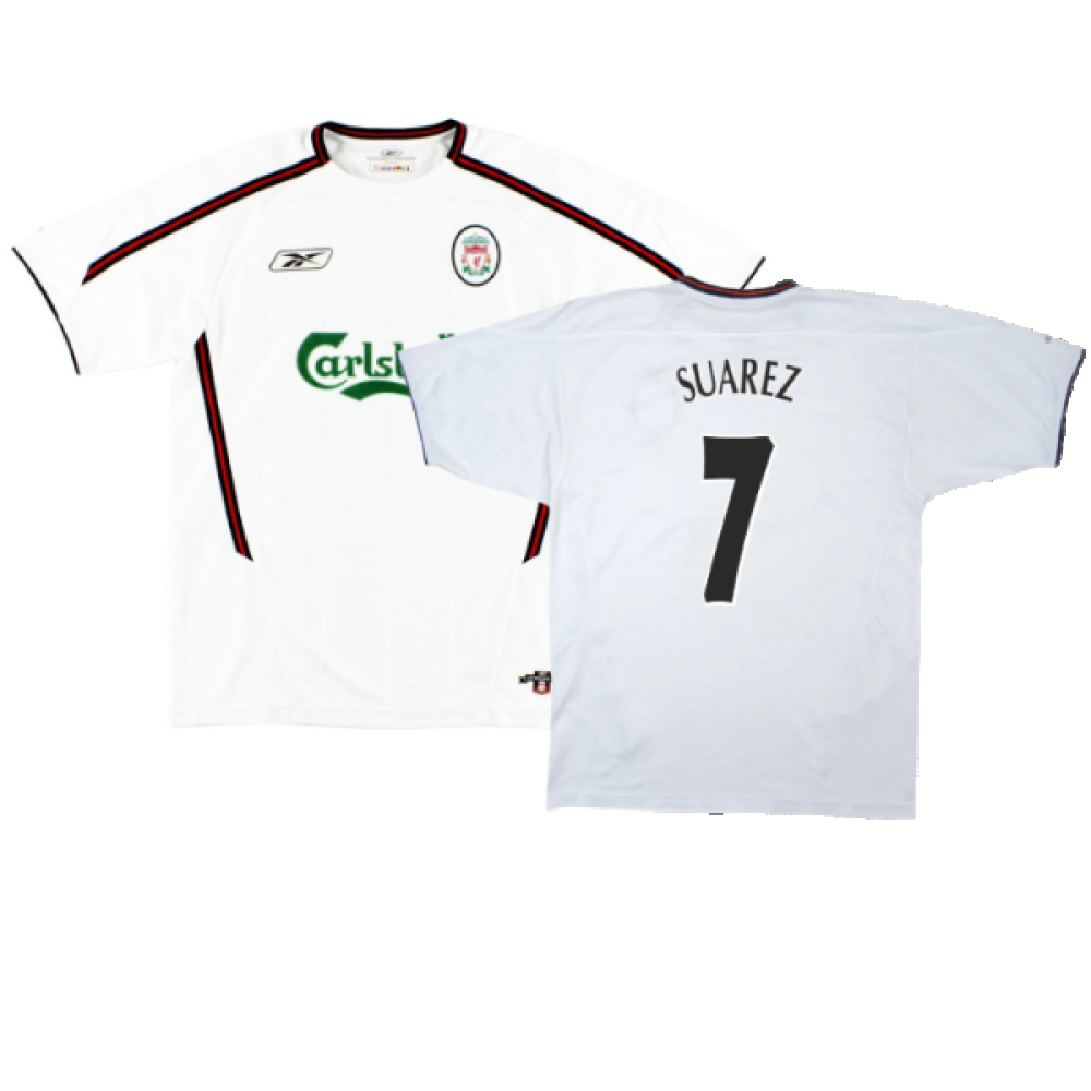 '03-'05 Liverpool Away Shirt (Excellent) (Suarez 7) Polyester Made By: Reebok Men's White Extra Large