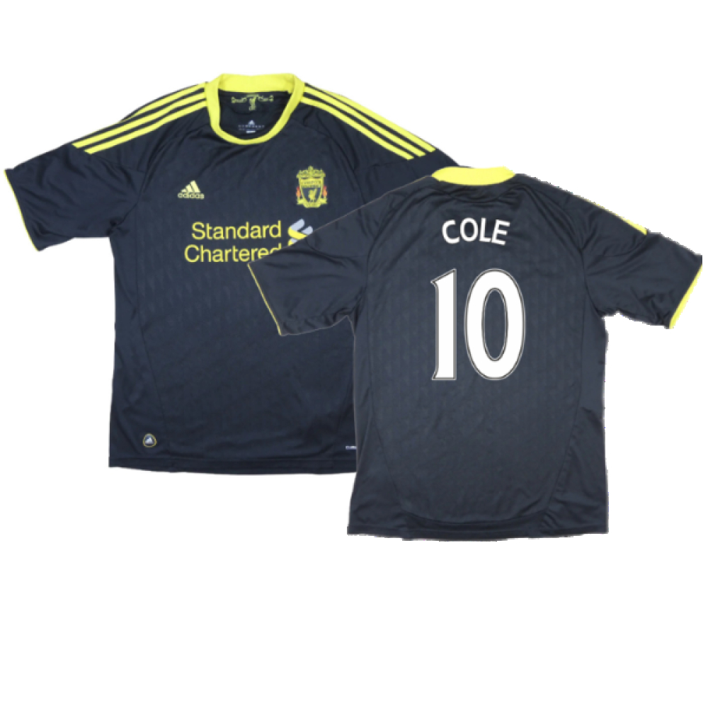 '10-'11 Liverpool Third Shirt (S) (Very Good) (Cole 10) Polyester Made By: Adidas Men's Black Small