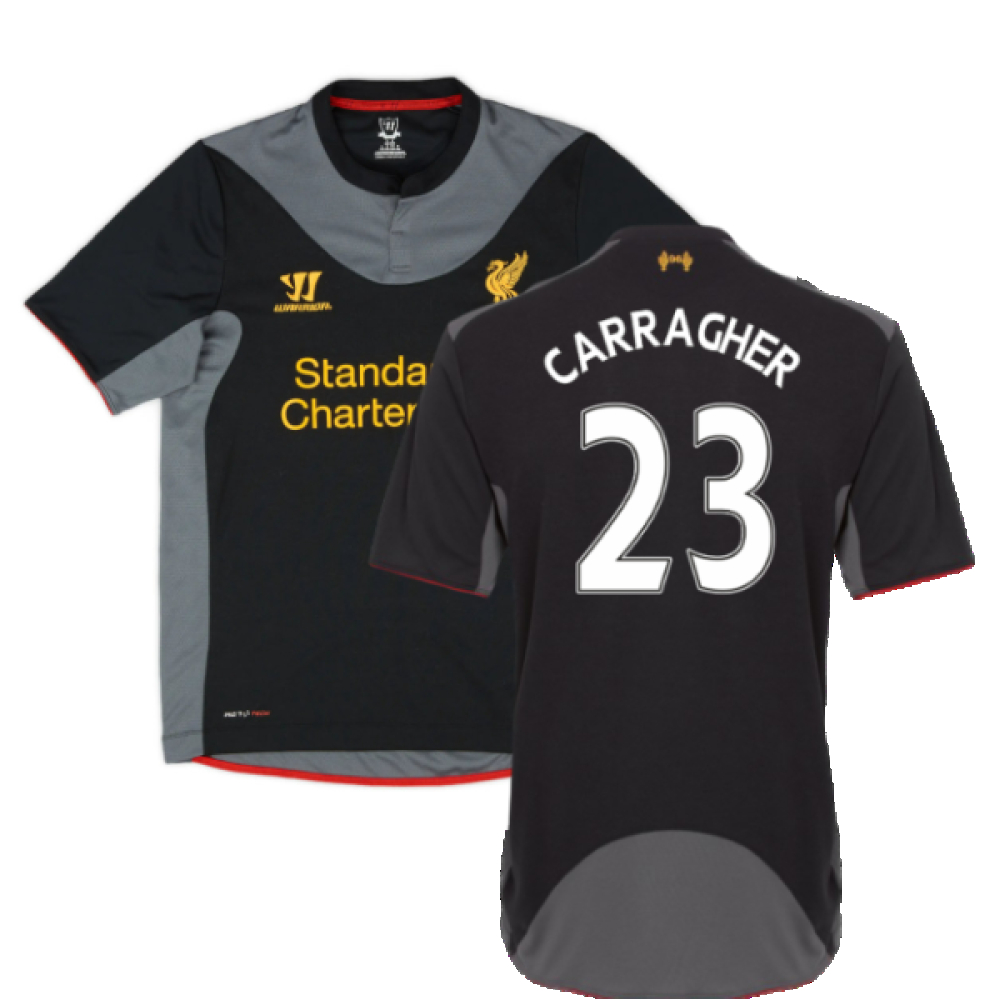 '12-'13 Liverpool Away Shirt ) (Fair) (Carragher 23) Polyester Made By: Warrior Men's Black Xxl