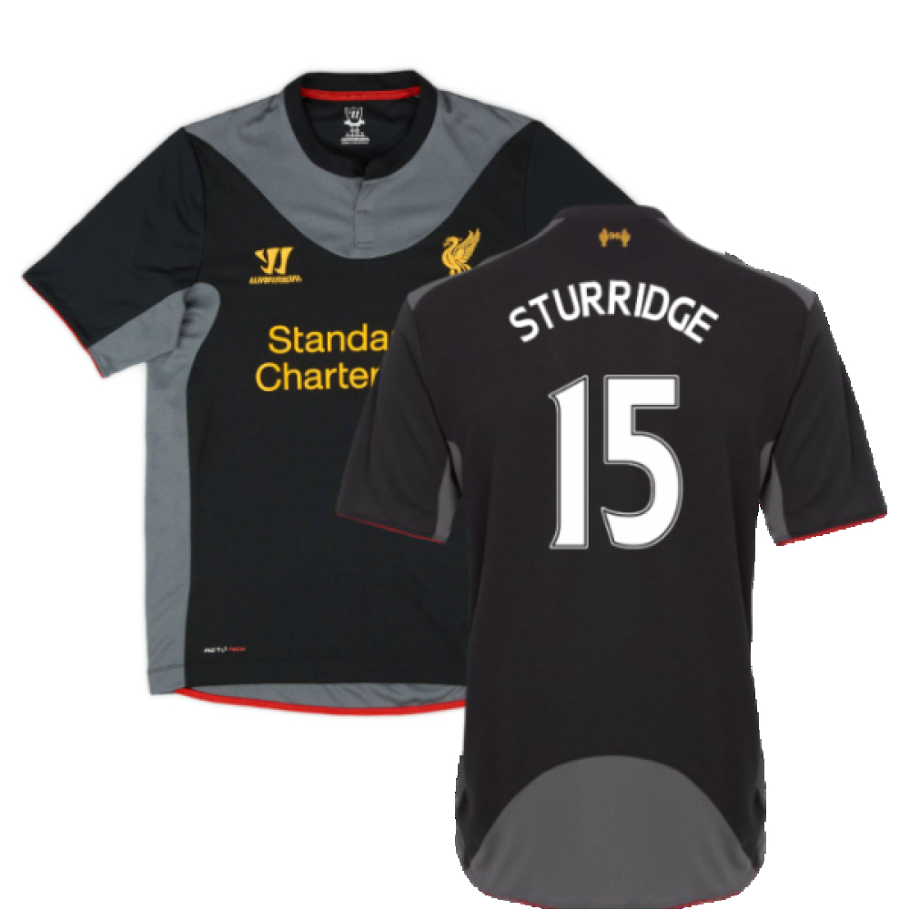 '12-'13 Liverpool Away Shirt ) (Fair) (Sturridge 15) Polyester Made By: Warrior Men's Black Xxl