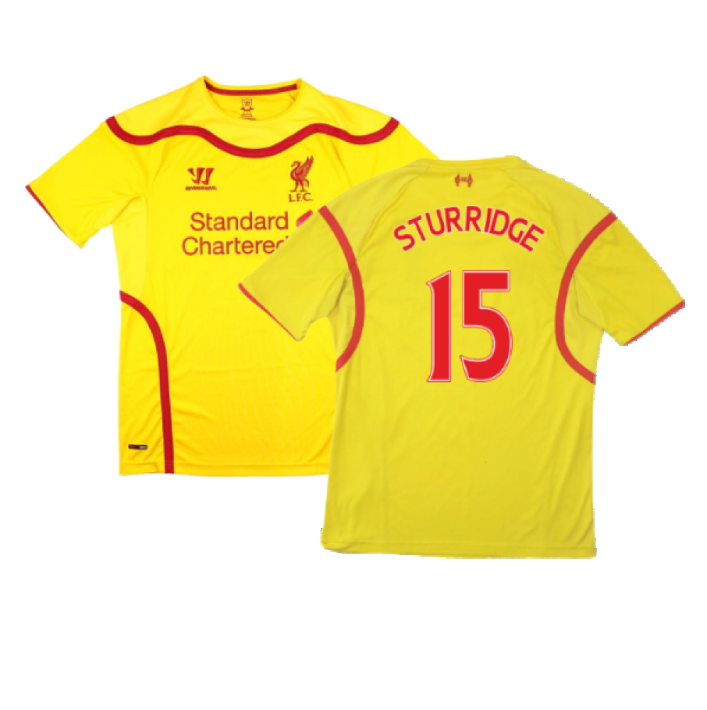 '14-'15 Liverpool Away Shirt ) (Good) (Sturridge 15) Polyester Made By: Warrior Men's Yellow Xxl