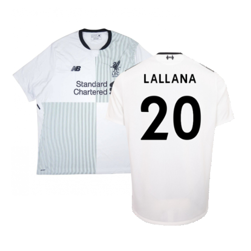 '17-'18 Liverpool Away Shirt ) (Very Good) (Lallana 20) Polyester Made By: New Balance Men's White Xxl