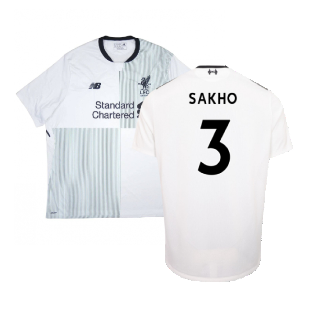 '17-'18 Liverpool Away Shirt ) (Very Good) (Sakho 3) Polyester Made By: New Balance Men's White Xxl