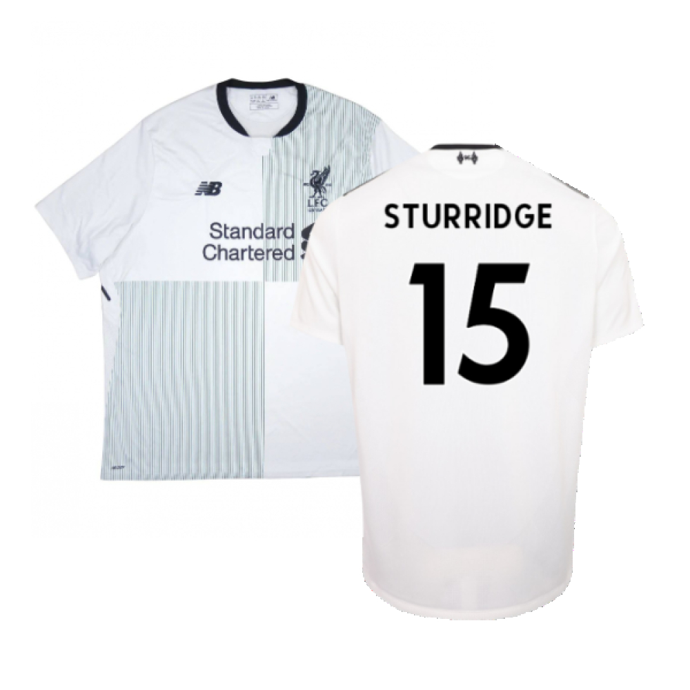 '17-'18 Liverpool Away Shirt ) (Very Good) (Sturridge 15) Polyester Made By: New Balance Men's White Xxl