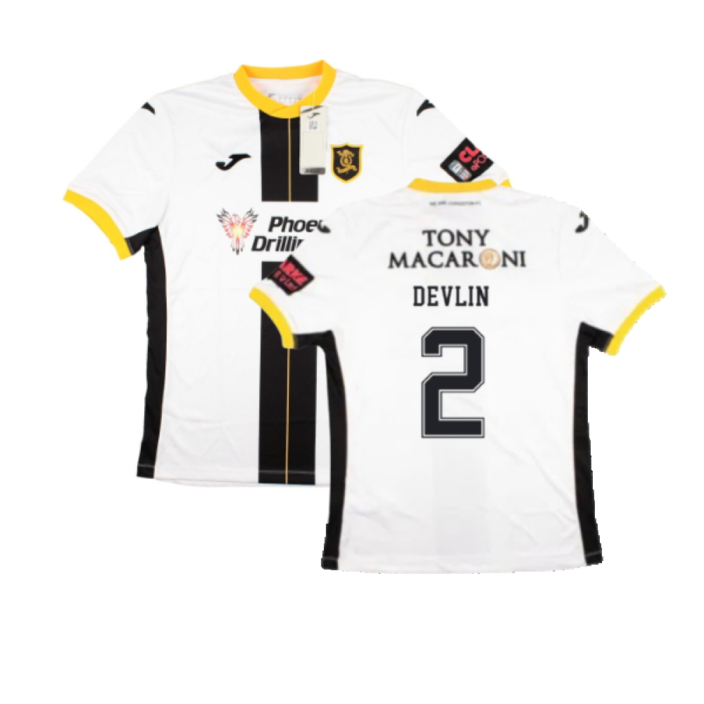 '22-'23 Livingston Away Shirt (M) (Very Good) (Devlin 2) Polyester Made By: Joma Men's White Medium