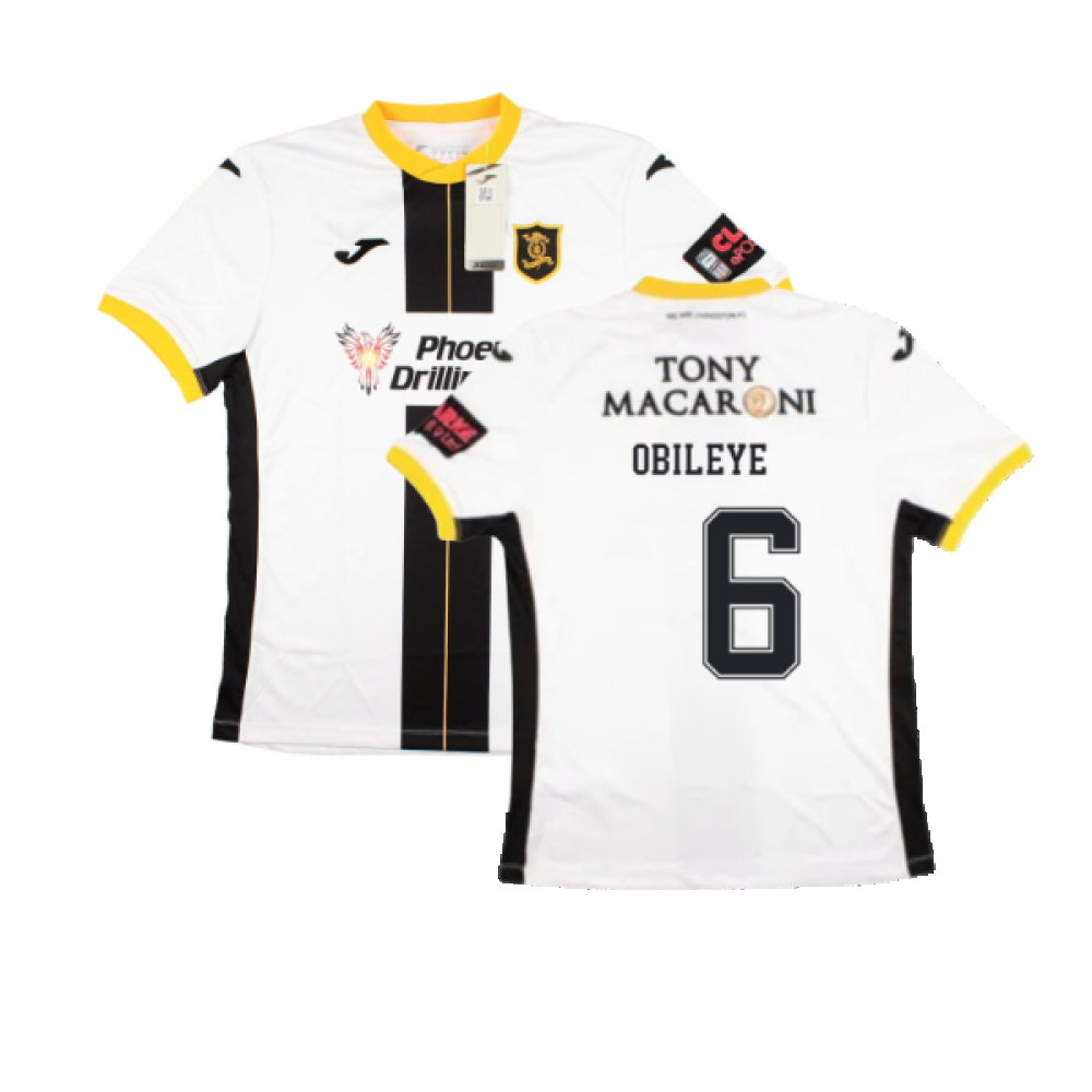 '22-'23 Livingston Away Shirt (M) (Very Good) (Obileye 6) Polyester Made By: Joma Men's White Medium