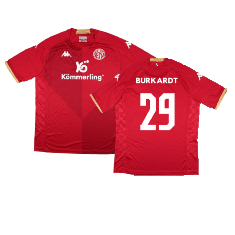 '22-'23 Mainz 05 Home Shirt ) (Mint) (Burkardt 29) Polyester Made By: Kappa Men's Red Xxl