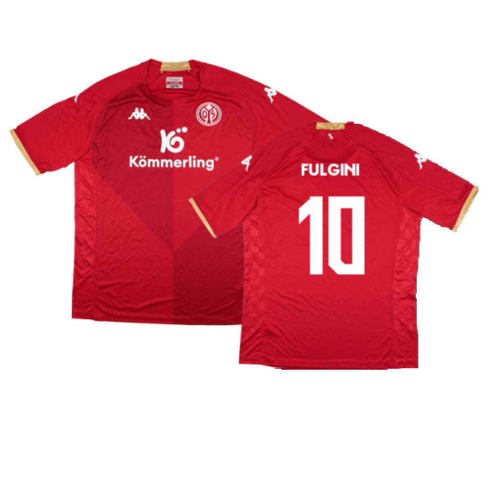 '22-'23 Mainz 05 Home Shirt ) (Mint) (Fulgini 10) Polyester Made By: Kappa Men's Red Xxl