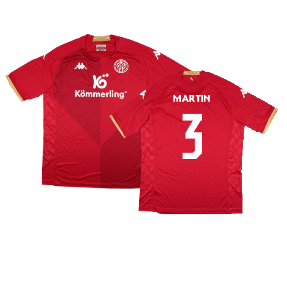 '22-'23 Mainz 05 Home Shirt ) (Mint) (Martin 3) Polyester Made By: Kappa Men's Red Xxl