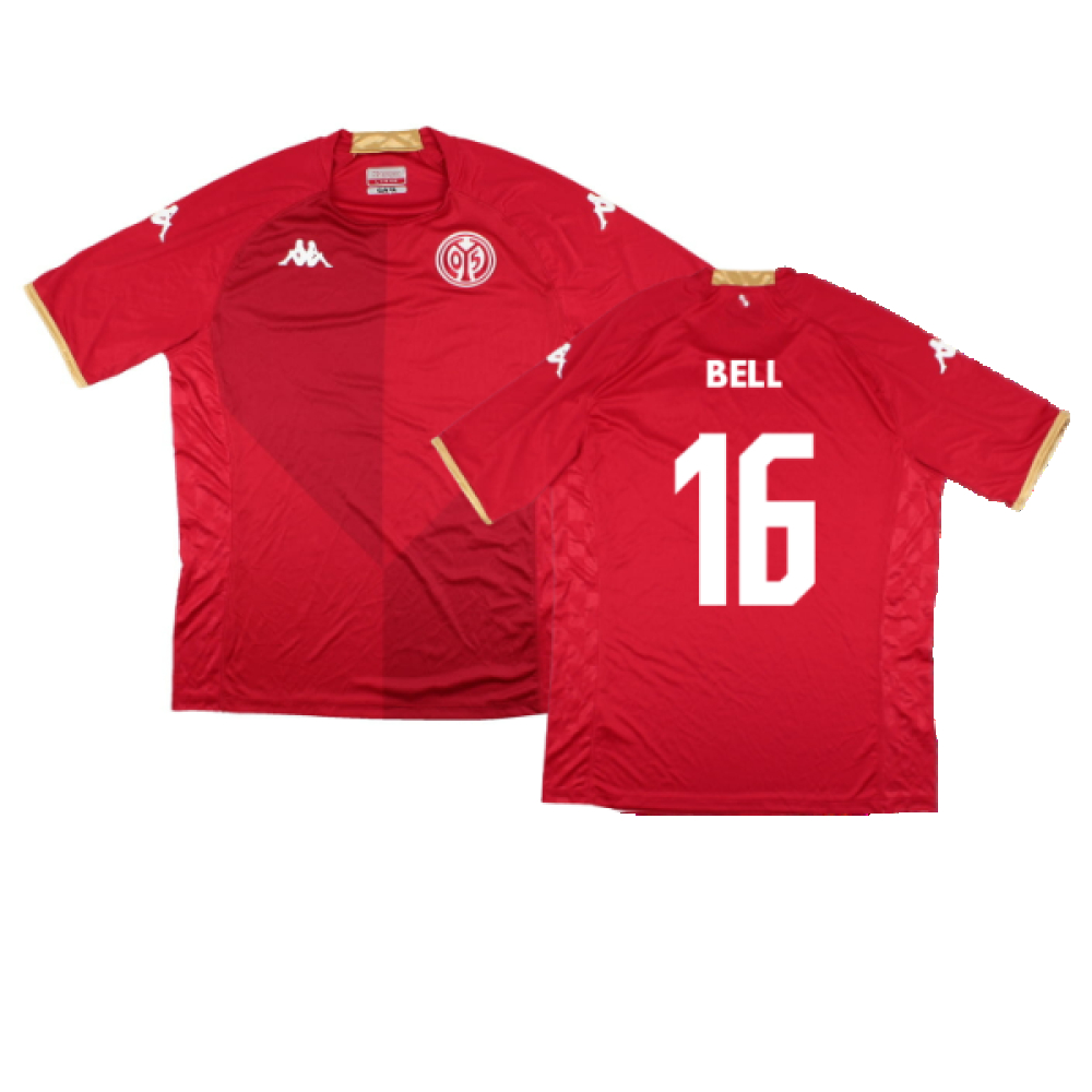 '22-'23 Mainz 05 Home Shirt (Sponsorless) ) (Mint) (Bell 16) Polyester Made By: Kappa Men's Red 3XL