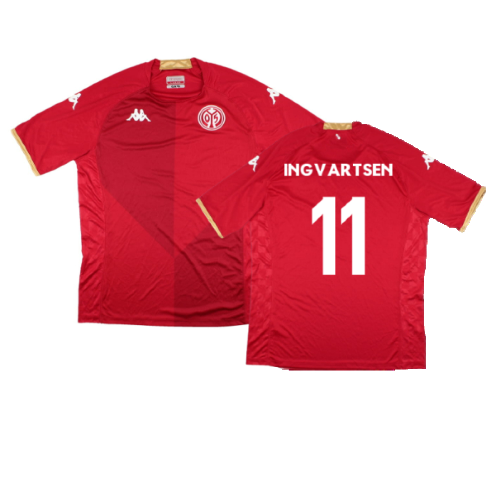 '22-'23 Mainz 05 Home Shirt (Sponsorless) ) (Mint) (Ingvartsen 11) Polyester Made By: Kappa Men's Red 3XL