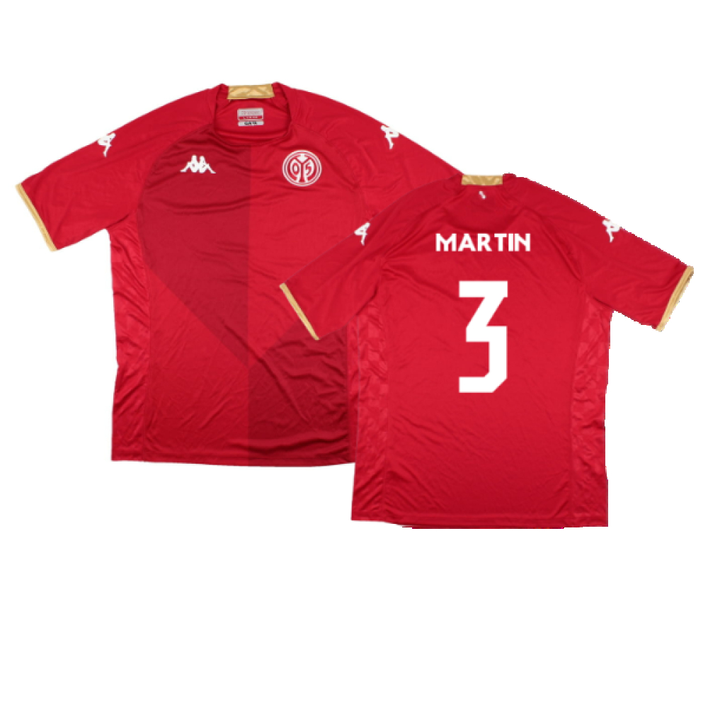 '22-'23 Mainz 05 Home Shirt (Sponsorless) ) (Mint) (Martin 3) Polyester Made By: Kappa Men's Red 3XL