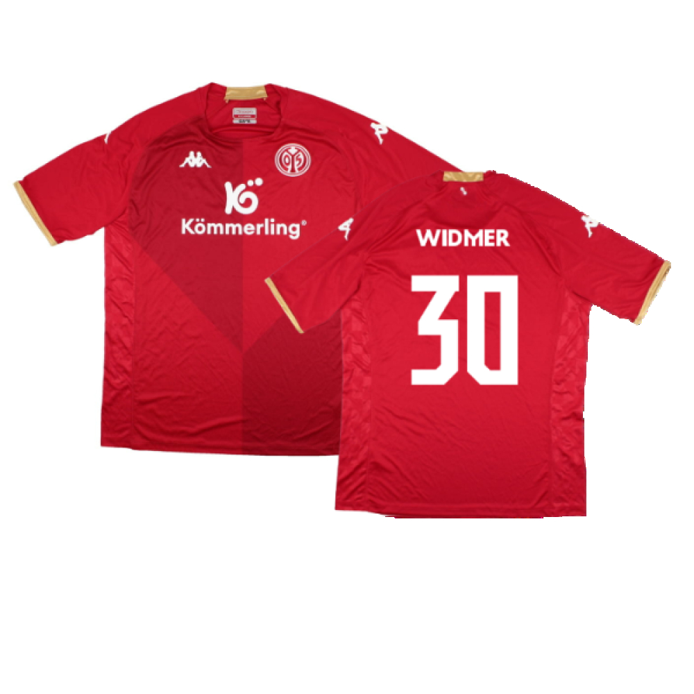 '22-'23 Mainz 05 Home Shirt ) (Mint) (Widmer 30) Polyester Made By: Kappa Men's Red Xxl