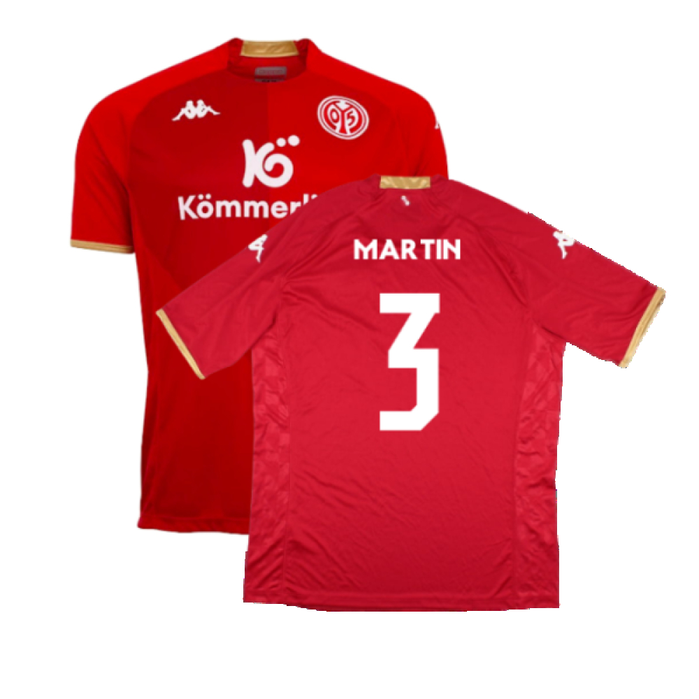 '22-'23 Mainz Home Shirt ) (Mint) (Martin 3) Polyester Mainz 05 Made By: Kappa Men's Red Xxl