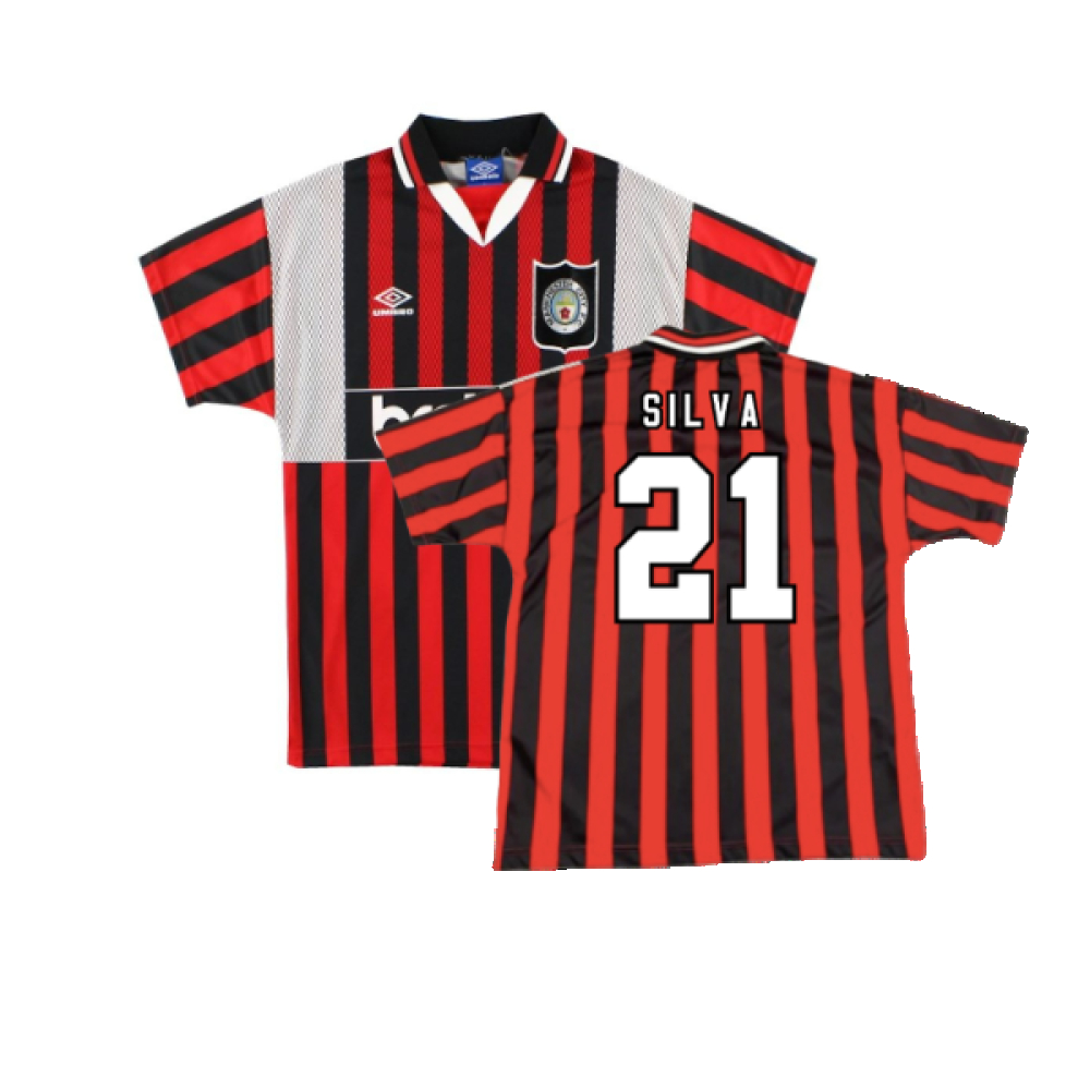 '94-'96 Man City Away Shirt ) (Excellent) (Silva 21) Polyester David Silva Manchester City Made By: Umbro Men's Red Extra Large
