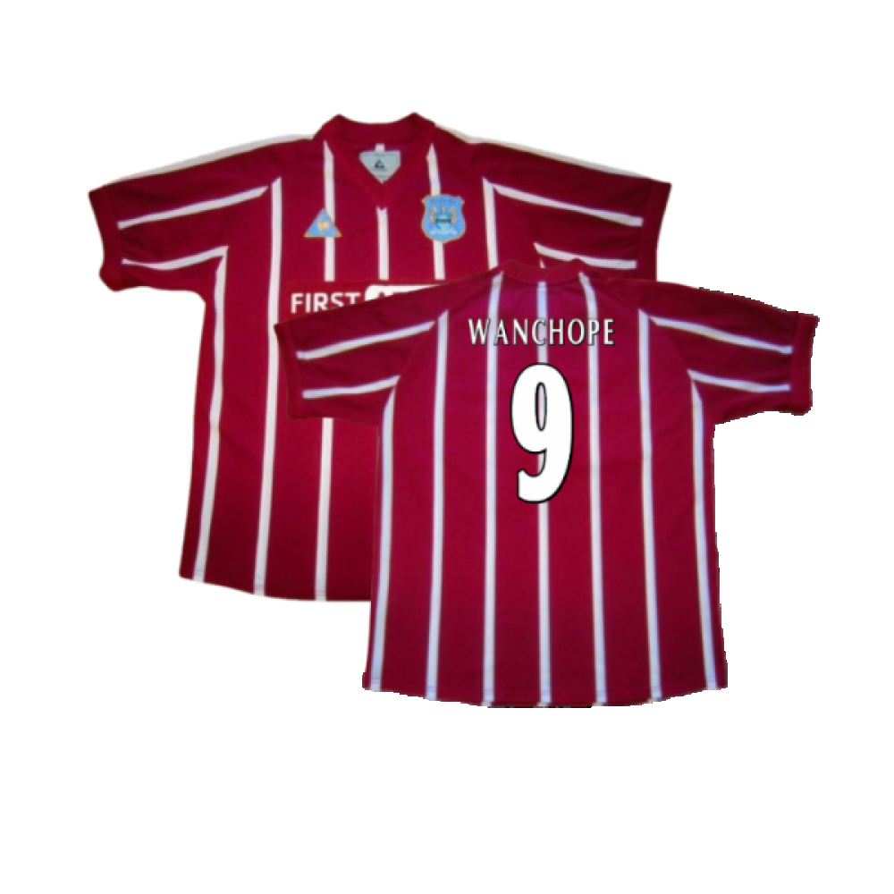 '02-'03 Manchester City Third Shirt (M) (Excellent) (Wanchope 9) Polyester Made By: Le Coq Sportif Men's Purple Medium
