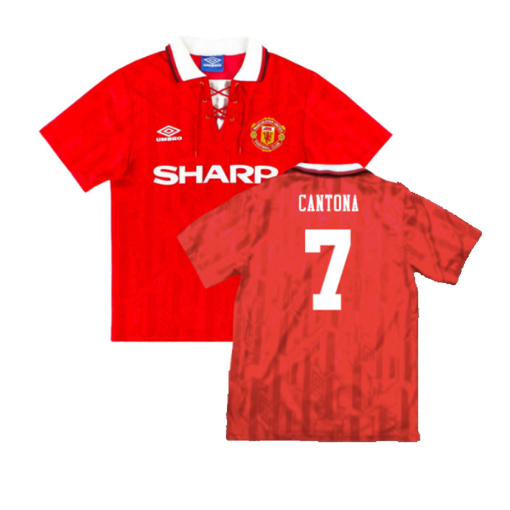 '92-'94 Manchester United Home ) (Excellent) (Charlton 10) Polyester Made By: Umbro Men's Red Xxl