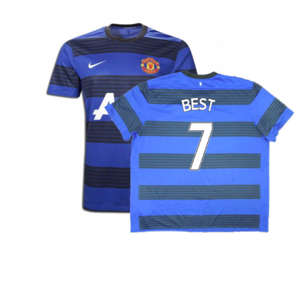 '11-'12 Manchester United Away Shirt (S) (Excellent) (Best 7) Polyester Made By: Nike Men's Blue Small