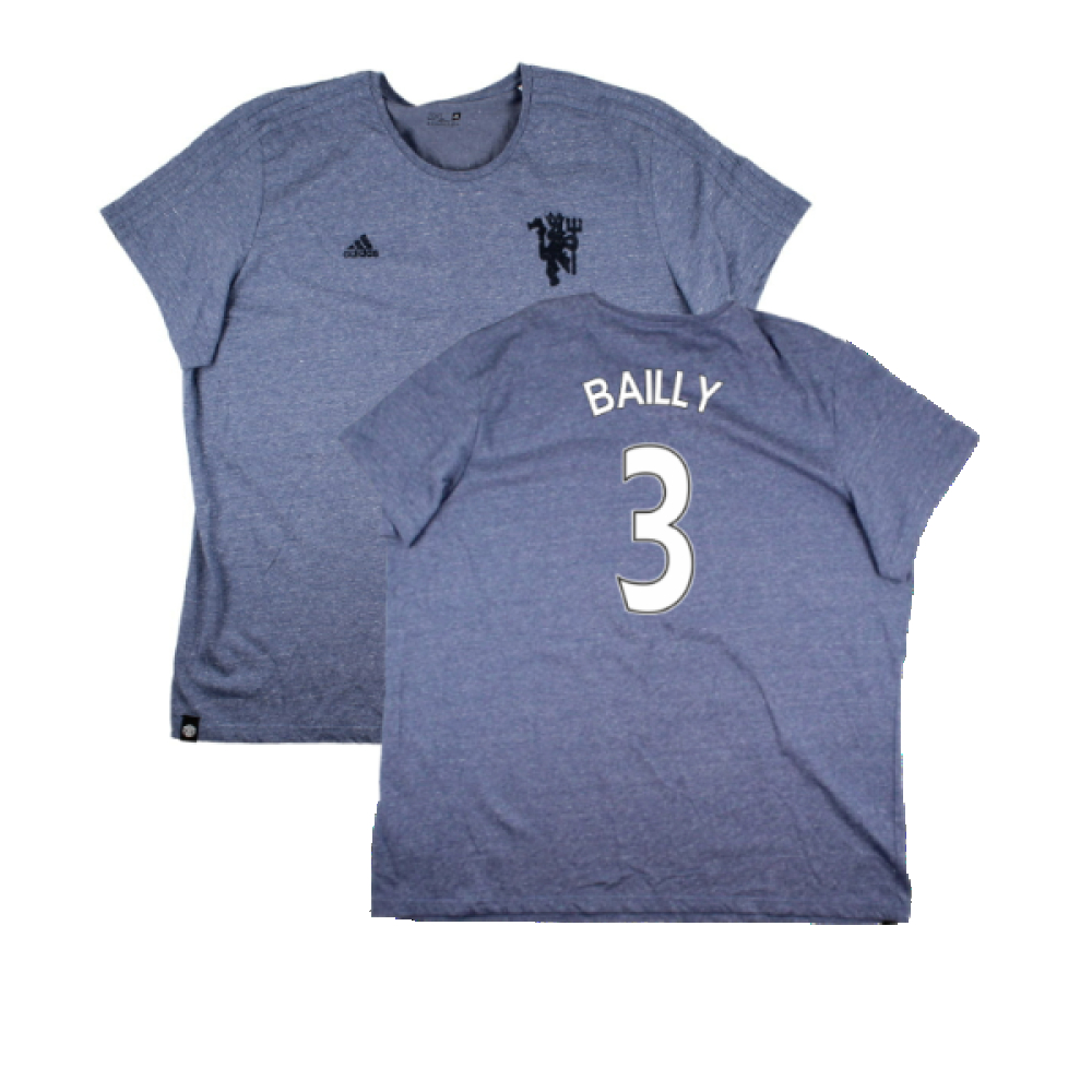 '16-'17 Manchester United Adidas T-Shirt ) (Very Good) (Bailly 3) Polyester Men's Grey 3XL