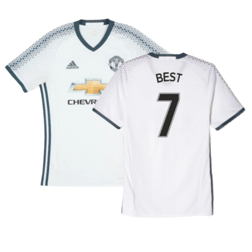 '16-'17 Manchester United Third Shirt (Excellent) (Best 7) Polyester Made By: Adidas Men's White Extra Large