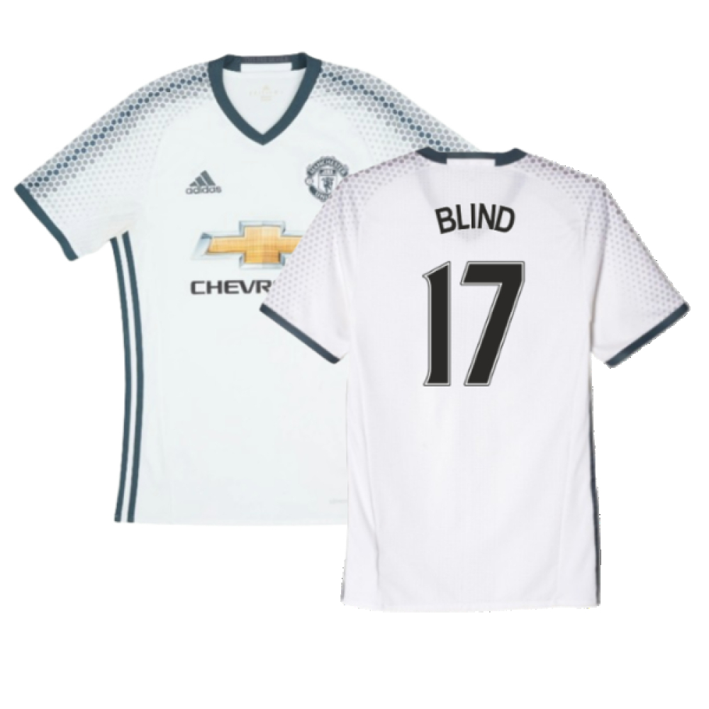 '16-'17 Manchester United Third Shirt (Excellent) (Blind 17) Polyester Made By: Adidas Men's White Extra Large