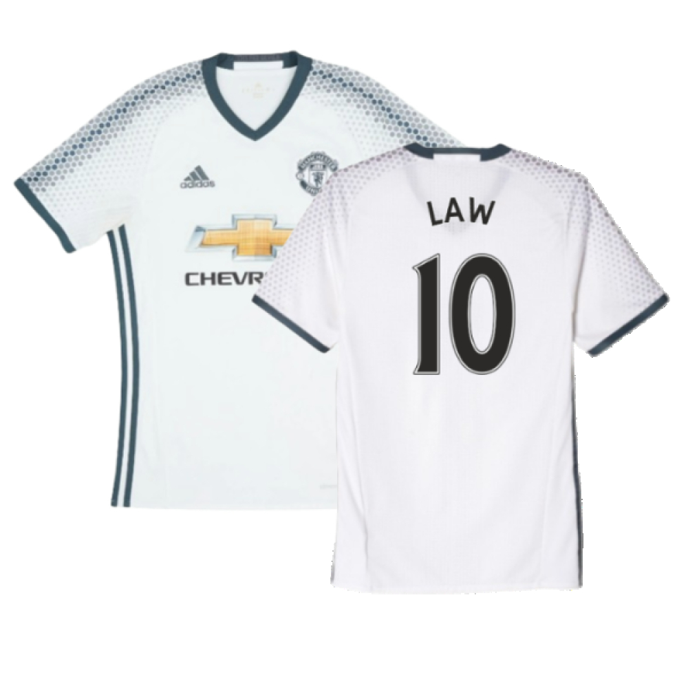'16-'17 Manchester United Third Shirt (Excellent) (Law 10) Polyester Made By: Adidas Men's White Extra Large