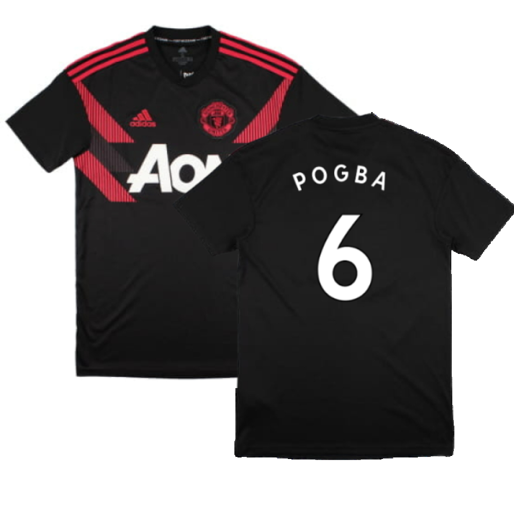 '18-'19 Manchester United Adidas Training Shirt ) (Excellent) (Pogba 6) Polyester Men's Black Extra Large