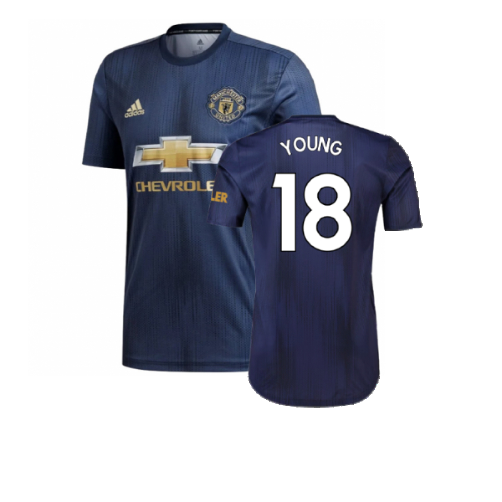 '18-'19 Manchester United Third Shirt (Mint) (Young 18) Polyester Made By: Adidas Men's Navy Small