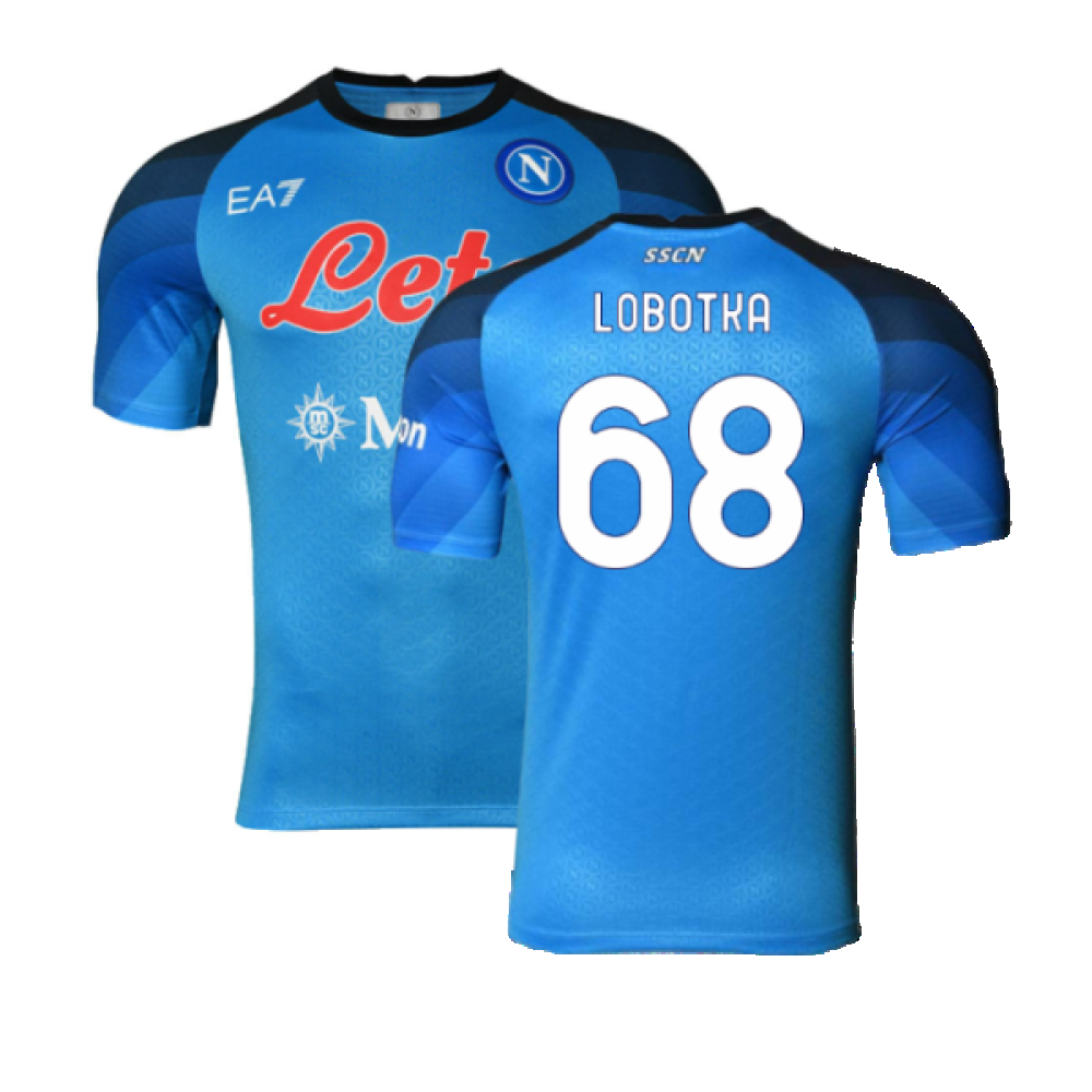 '22-'23 Napoli Player Issue Home Shirt (L) (Very Good) (Lobotka 68) Polyester Made By: Ea7 Men's Blue Large