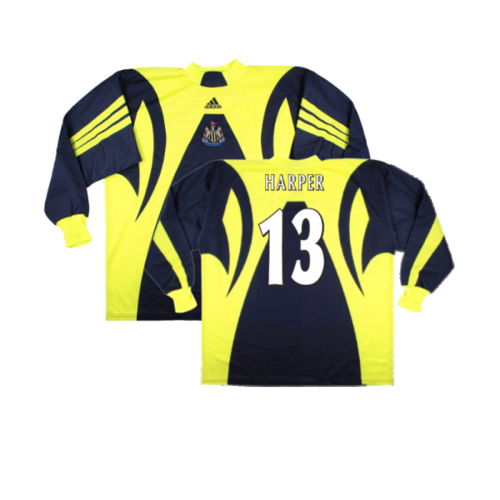 '98-'99 Newcastle United Goalkeeper Home Shirt ) (Sponsorless) (Excellent) (Harper 13) Polyester Made By: Adidas Men's Black Xxl
