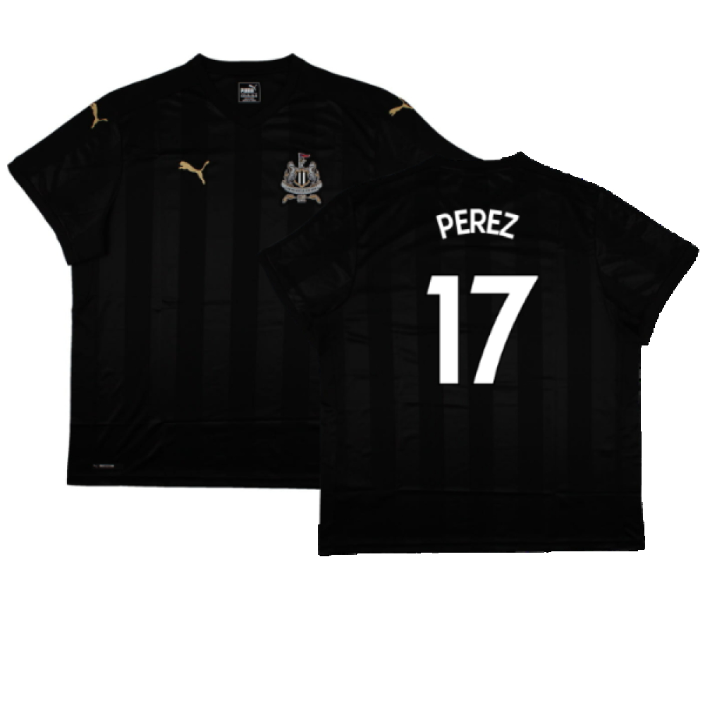 '17-'18 Newcastle United Third Shirt (Sponsorless) ) (Mint) (Perez 17) Polyester Made By: Puma Men's Black Xxl