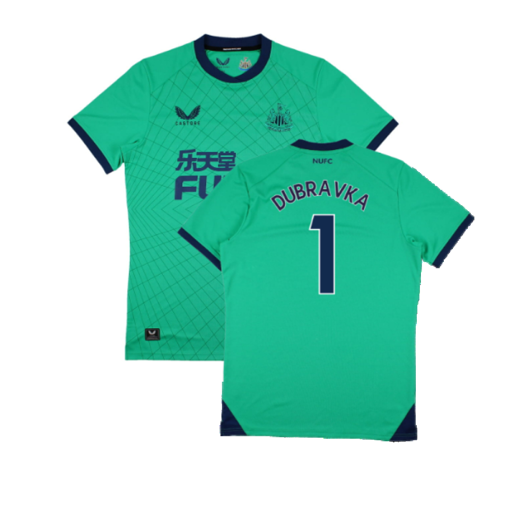 '21-'22 Newcastle United Gk Third Shirt (M) (Mint) (Dubravka 1) Polyester Made By: Castore Men's Green Medium
