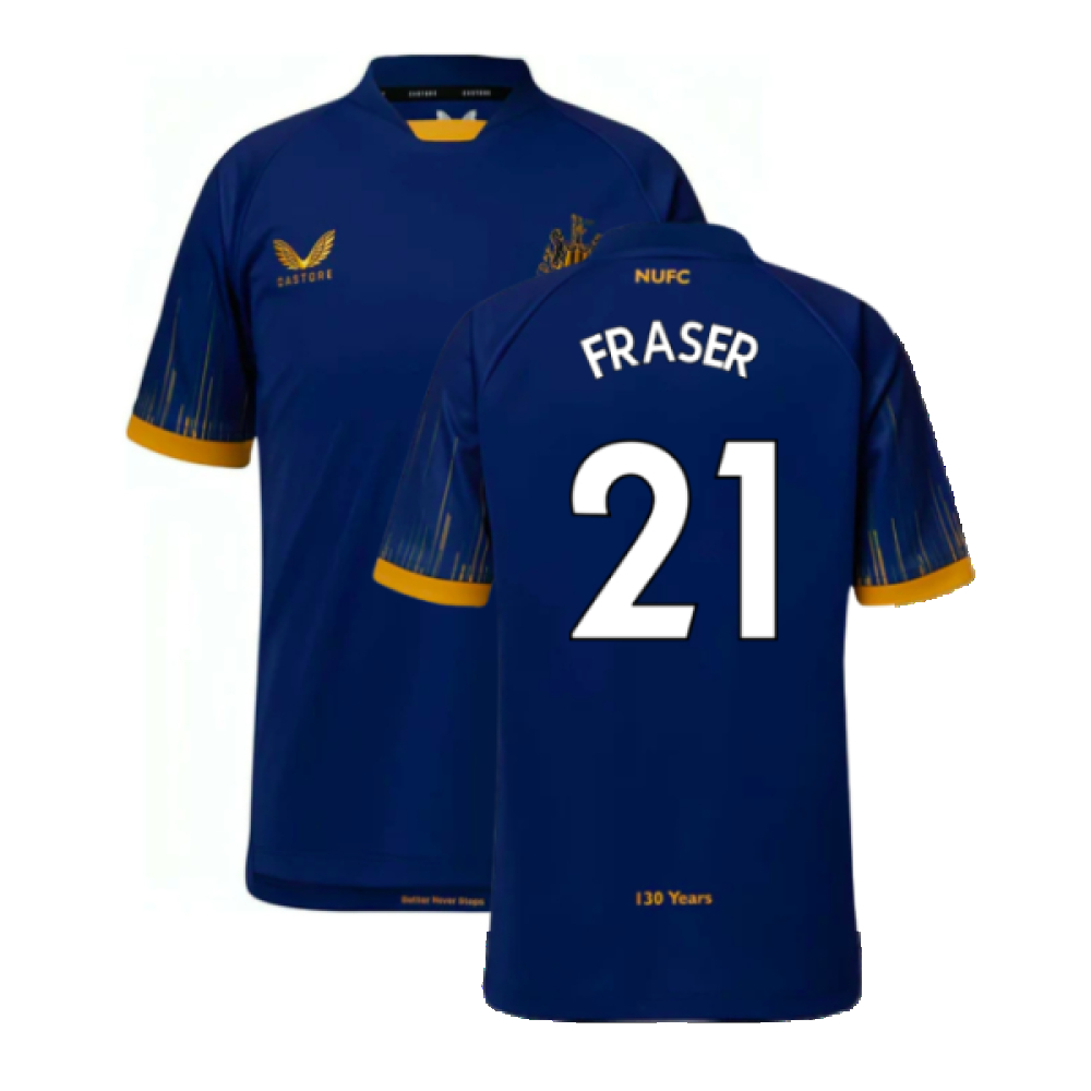'22-'23 Newcastle United Away Shirt (Sponsorless) (M) (Excellent) (Fraser 21) Polyester Made By: Castore Men's Navy Medium