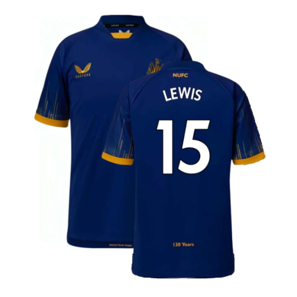 '22-'23 Newcastle United Away Shirt (Sponsorless) (M) (Excellent) (Lewis 15) Polyester Made By: Castore Men's Navy Medium
