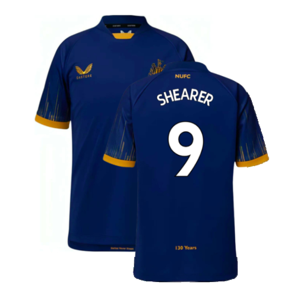 '22-'23 Newcastle United Away Shirt (Sponsorless) (M) (Excellent) (Shearer 9) Polyester Made By: Castore Men's Navy Medium