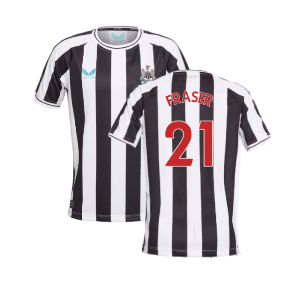 '22-'23 Newcastle United Home Shirt (Sponsorless) (M) (Excellent) (Fraser 21) Polyester Made By: Castore Men's Black Medium
