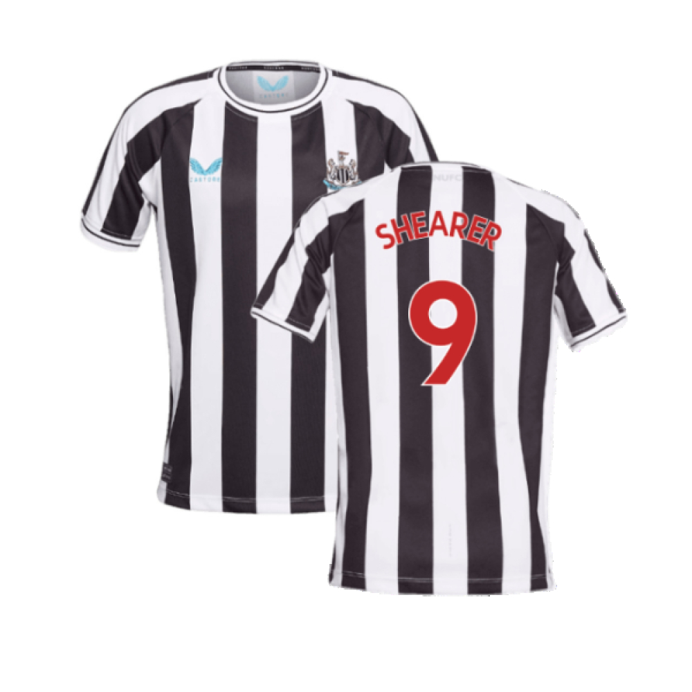 '22-'23 Newcastle United Home Shirt (Sponsorless) (M) (Excellent) (Shearer 9) Polyester Made By: Castore Men's Black Medium