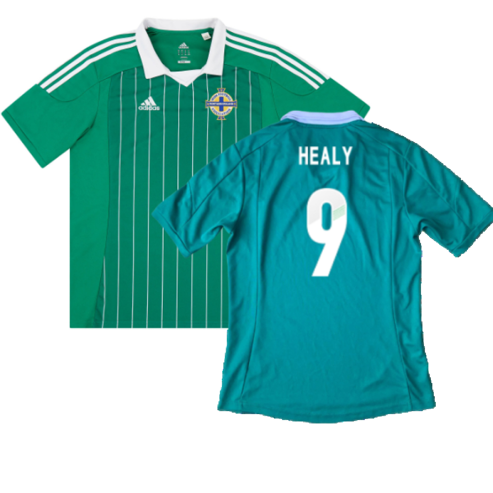 '12-'13 Northern Ireland Home Shirt (S) (Excellent) (Healy 9) Polyester Made By: Adidas Men's Green Small