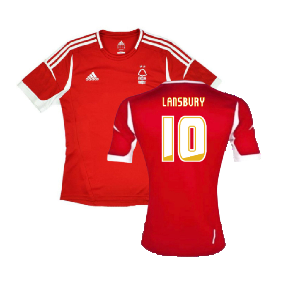'13-'14 Nottingham Forest Home Shirt ) (Very Good) (Lansbury 10) Polyester Made By: Adidas Men's Red Xxl