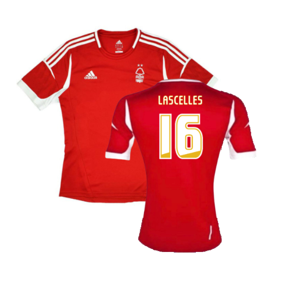 '13-'14 Nottingham Forest Home Shirt ) (Very Good) (Lascelles 16) Polyester Made By: Adidas Men's Red Xxl