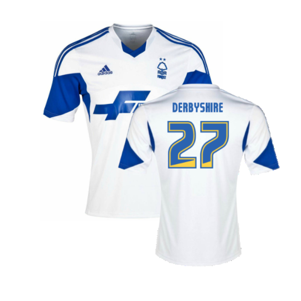 '13-'14 Nottingham Forest Third Shirt (Excellent) (Derbyshire 27) Polyester Made By: Adidas Men's White Small