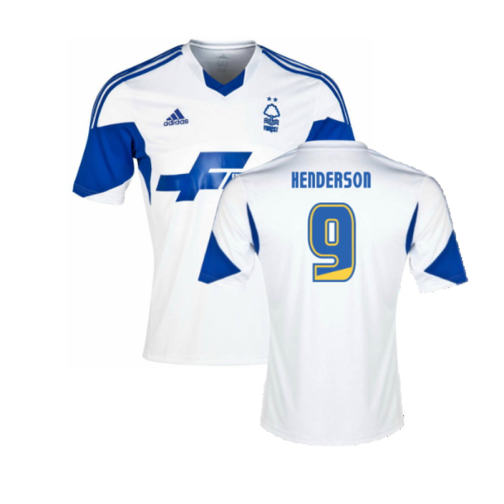 '13-'14 Nottingham Forest Third Shirt (Excellent) (Henderson 9) Polyester Made By: Adidas Men's White Small