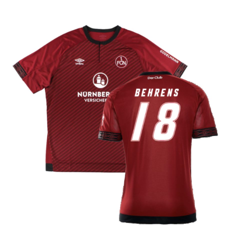 '18-'19 Nurnberg Home Shirt (M) (Mint) (Behrens 18) Polyester Made By: Umbro Men's Maroon Medium